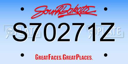 S70271Z South Dakota License Plate