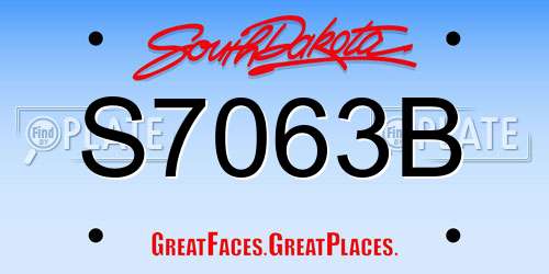S7063B South Dakota License Plate