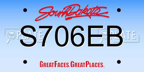S706EB South Dakota License Plate