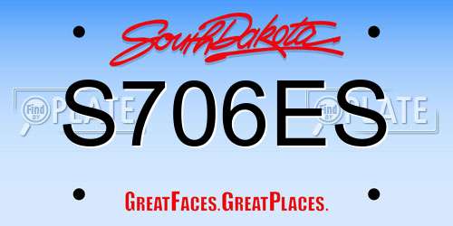 S706ES South Dakota License Plate