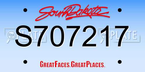 S707217 South Dakota License Plate