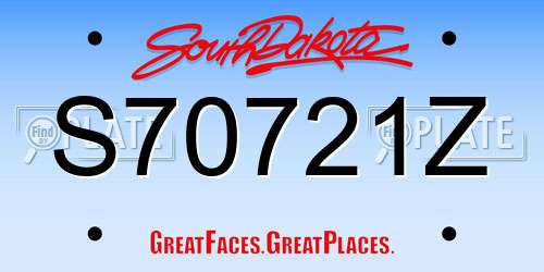 S70721Z South Dakota License Plate