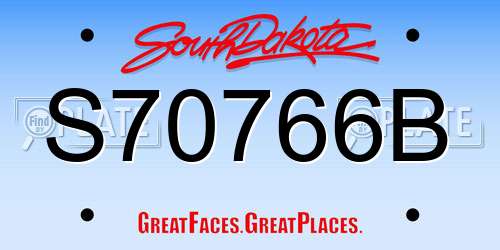 S70766B South Dakota License Plate