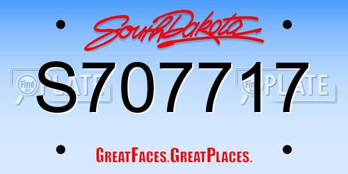 S707717 South Dakota License Plate