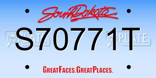 S70771T South Dakota License Plate