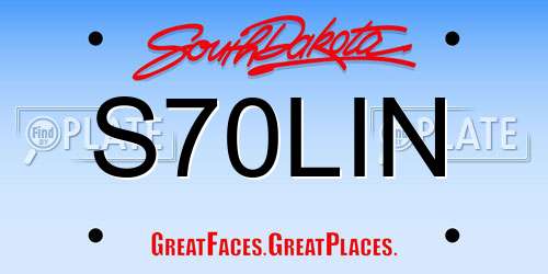 S70LIN South Dakota License Plate