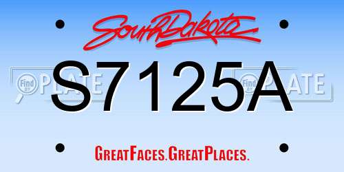 S7125A South Dakota License Plate