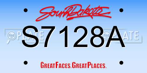 S7128A South Dakota License Plate