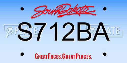 S712BA South Dakota License Plate