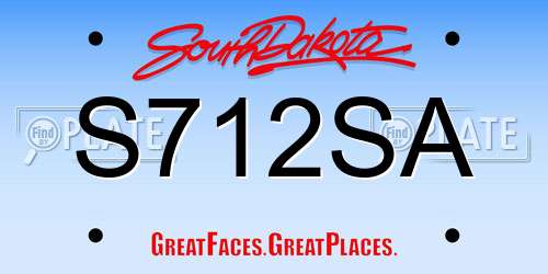 S712SA South Dakota License Plate