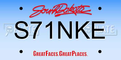 S71NKE South Dakota License Plate