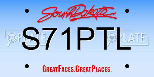 S71PTL South Dakota License Plate