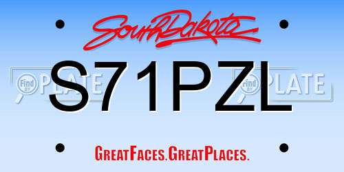 S71PZL South Dakota License Plate
