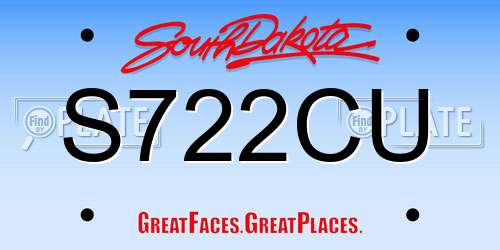 S722CU South Dakota License Plate