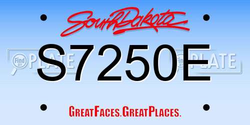 S7250E South Dakota License Plate
