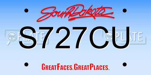 S727CU South Dakota License Plate