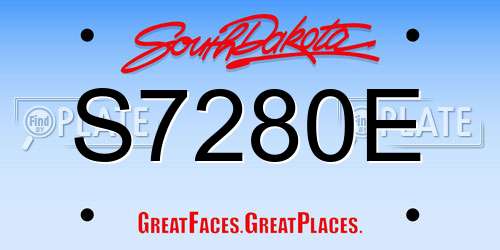 S7280E South Dakota License Plate