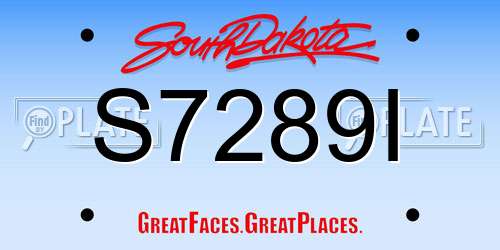 S7289I South Dakota License Plate
