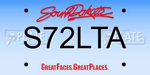 S72LTA South Dakota License Plate