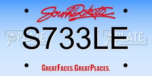 S733LE South Dakota License Plate