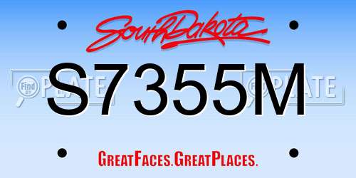 S7355M South Dakota License Plate