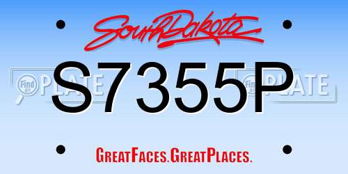 S7355P South Dakota License Plate