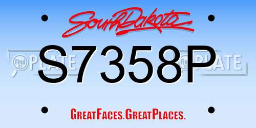 S7358P South Dakota License Plate