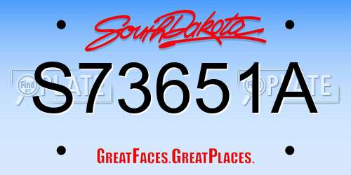 S73651A South Dakota License Plate
