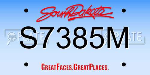 S7385M South Dakota License Plate