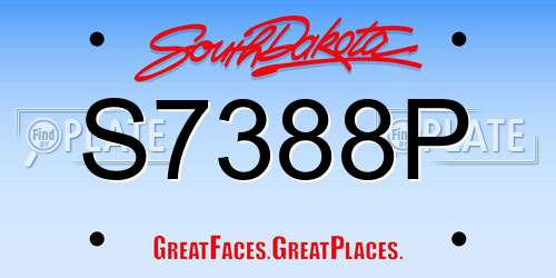 S7388P South Dakota License Plate