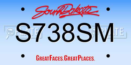 S738SM South Dakota License Plate