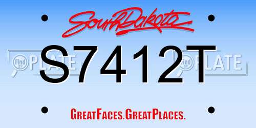 S7412T South Dakota License Plate