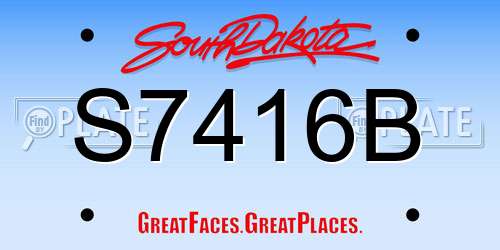 S7416B South Dakota License Plate