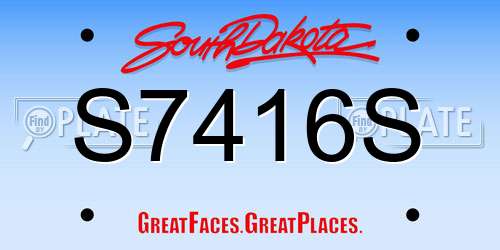 S7416S South Dakota License Plate