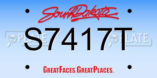S7417T South Dakota License Plate