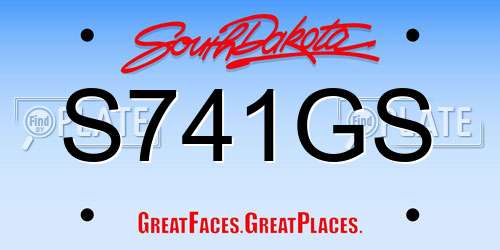 S741GS South Dakota License Plate
