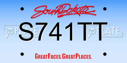 S741TT South Dakota License Plate