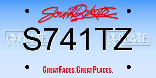 S741TZ South Dakota License Plate