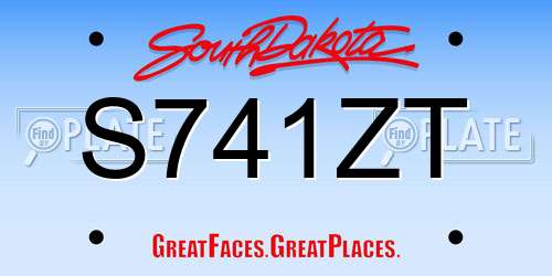 S741ZT South Dakota License Plate