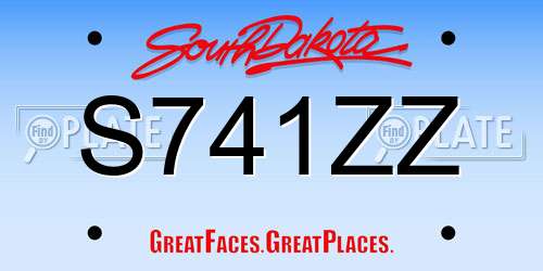 S741ZZ South Dakota License Plate