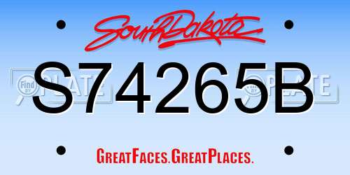 S74265B South Dakota License Plate