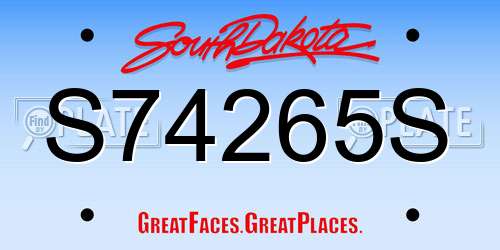 S74265S South Dakota License Plate