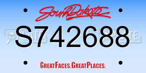 S742688 South Dakota License Plate