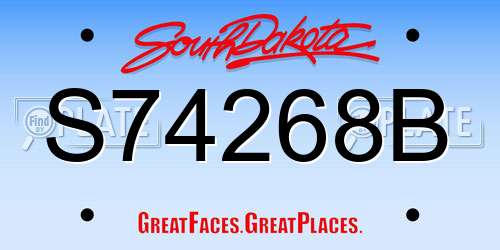 S74268B South Dakota License Plate