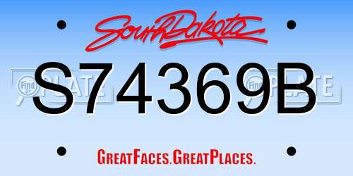 S74369B South Dakota License Plate