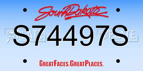 S74497S South Dakota License Plate