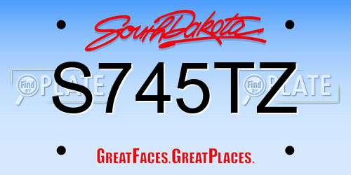 S745TZ South Dakota License Plate