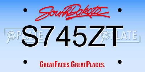 S745ZT South Dakota License Plate