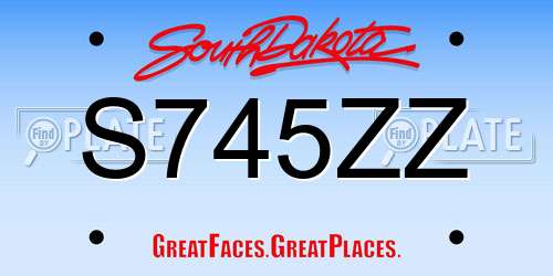 S745ZZ South Dakota License Plate