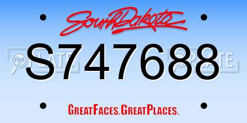 S747688 South Dakota License Plate